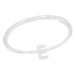 ANEL LISO LETRA E PRATA 925