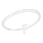 ANEL LISO LETRA F PRATA 925