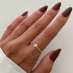 ANEL LISO LETRA F PRATA 925