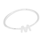 ANEL LISO LETRA M PRATA 925