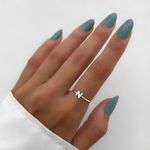 ANEL LISO LETRA N PRATA 925