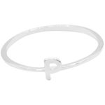 ANEL LISO LETRA P PRATA 925