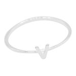 ANEL LISO LETRA V PRATA 925