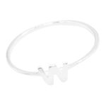 ANEL LISO LETRA W PRATA 925