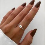 ANEL REDONDO LETRA A PRATA 925