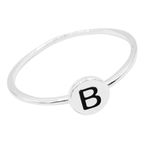 ANEL REDONDO LETRA B PRATA 925