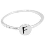 ANEL REDONDO LETRA F PRATA 925
