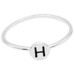 ANEL REDONDO LETRA H PRATA 925