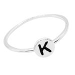 ANEL REDONDO LETRA K PRATA 925