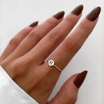 ANEL REDONDO LETRA R PRATA 925