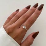 ANEL REDONDO LETRA U PRATA 925