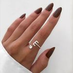 ANEL REGULÁVEL LETRA CRAVEJADO ZIRCÔNIA CRISTAL PRATA 925