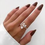 ANEL REGULÁVEL LETRA CRAVEJADO ZIRCÔNIA CRISTAL PRATA 925