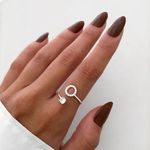 ANEL REGULÁVEL LETRA CRAVEJADO ZIRCÔNIA CRISTAL PRATA 925