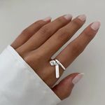 ANEL PLACA CORAÇÃO ZIRCÔNIA CRISTAL PRATA 925