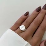 ANEL LETRA F ZIRCÔNIA CRISTAL PRATA 925