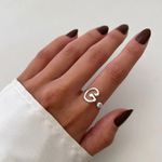 ANEL LETRA G REGULÁVEL ZIRCÔNIA CRISTAL PRATA 925