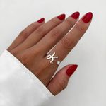 ANEL REGULÁVEL LETRA K ZIRCÔNIA CRISTAL PRATA 925