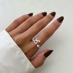 ANEL REGULÁVEL LETRA L ZIRCÔNIA CRISTAL PRATA 925