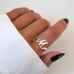 ANEL REGULÁVEL LETRA M ZIRCÔNIA CRISTAL PRATA 925