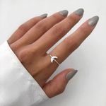 ANEL MEIA LUA LISO PRATA 925