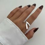 ANEL PLACA LISO PRATA 925