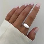 ANEL SINETE ABAULADO PRATA 925