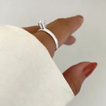 ANEL SOLITÁRIO ZIRCÔNIA CRISTAL PRATA 925