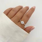 ANEL SOLITÁRIO ZIRCÔNIA CRISTAL PRATA 925