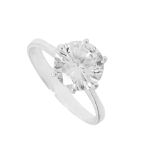 ANEL SOLITÁRIO ZIRCÔNIA CRISTAL PRATA 925