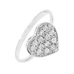 ANEL CORAÇÃO ZIRCÔNIA CRISTAL PRATA 925