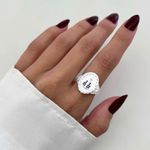 ANEL NOSSA SENHORA MANTO ZIRCÔNIA AZUL E CRISTAL PRATA 925