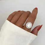 ANEL NOSSA SENHORA APARECIDA MADRE PÉROLA ZIRCÔNIA CRISTAL PRATA 925