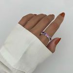 ANEL CORAÇÃO ZIRCÔNIA LILÁS PRATA 925