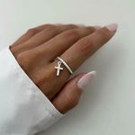 ANEL ARO CRAVEJADO CRUZ PRATA 925