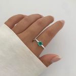 ANEL ZIRCÔNIA VERDE ÁGUA PRATA 925