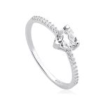 ANEL CORAÇÃO ZIRCÔNIA CRISTAL PRATA 925