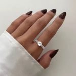 ANEL SOLITÁRIO ZIRCÔNIA CRISTAL PRATA 925