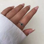 ANEL INDIANO FLOR BOLINHA ONIX PRATA 925