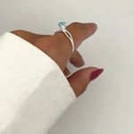 ANEL ZIRCÔNIA AZUL CLARO PRATA 925