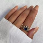 ANEL INDIANO AZUL ESCURO PRATA 925