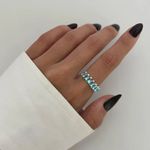 ANEL GOTA ZIRCÔNIA AZUL CLARO PRATA 925