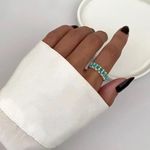 ANEL ZIRCÔNIA VERDE ÁGUA PRATA 925