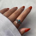 ANEL INDIANO COM PEDRA TURQUESA PRATA 925