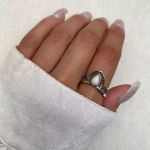 ANEL INDIANO PEDRA BRANCA PRATA 925