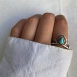 ANEL INDIANO PEDRA TURQUESA PRATA 925