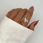 ANEL FLOR ZIRCÔNIA CRISTAL PRATA 925