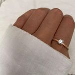 ANEL SOLITÁRIO ZIRCÔNIA CRISTAL E LARANJA PRATA 925