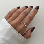 ANEL REGULÁVEL CORAÇÃO FLECHA PRATA 925