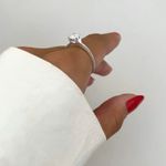 ANEL SOLITÁRIO ZIRCÔNIA CRISTAL PRATA 925